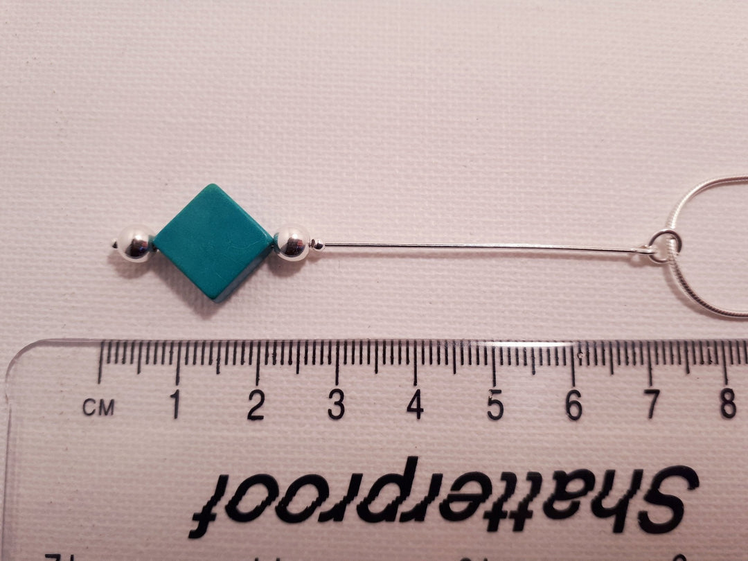 925 Sterling Silver Turquoise Square Necklace - JOANNE MASSEY ARTISAN JEWELLERY